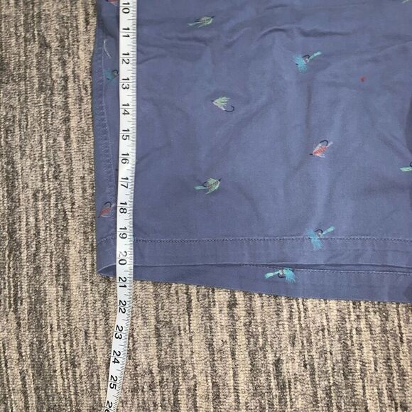 The Foundry Mens Size 54 Blue Fish Lure Pattern Bermuda Cotton Shorts Flat Front - Picture 6 of 7